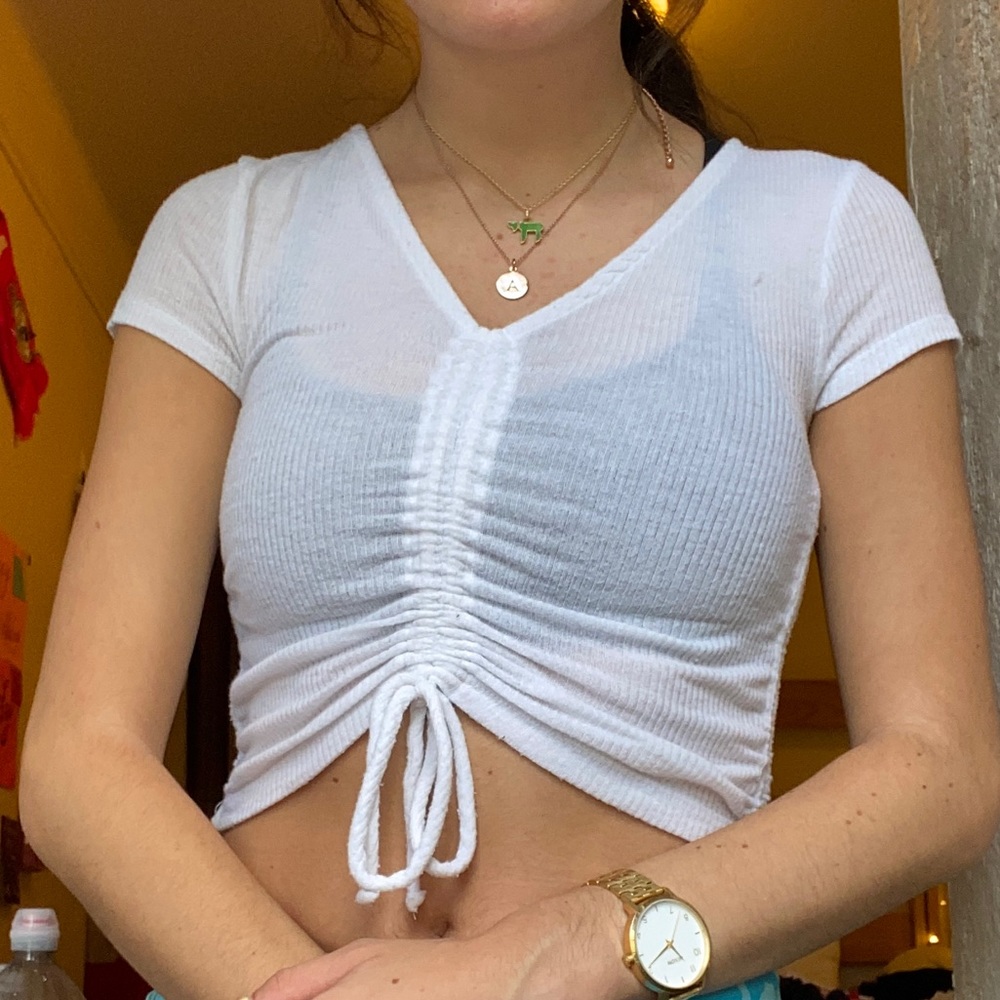 White urban outfitters knit tie top